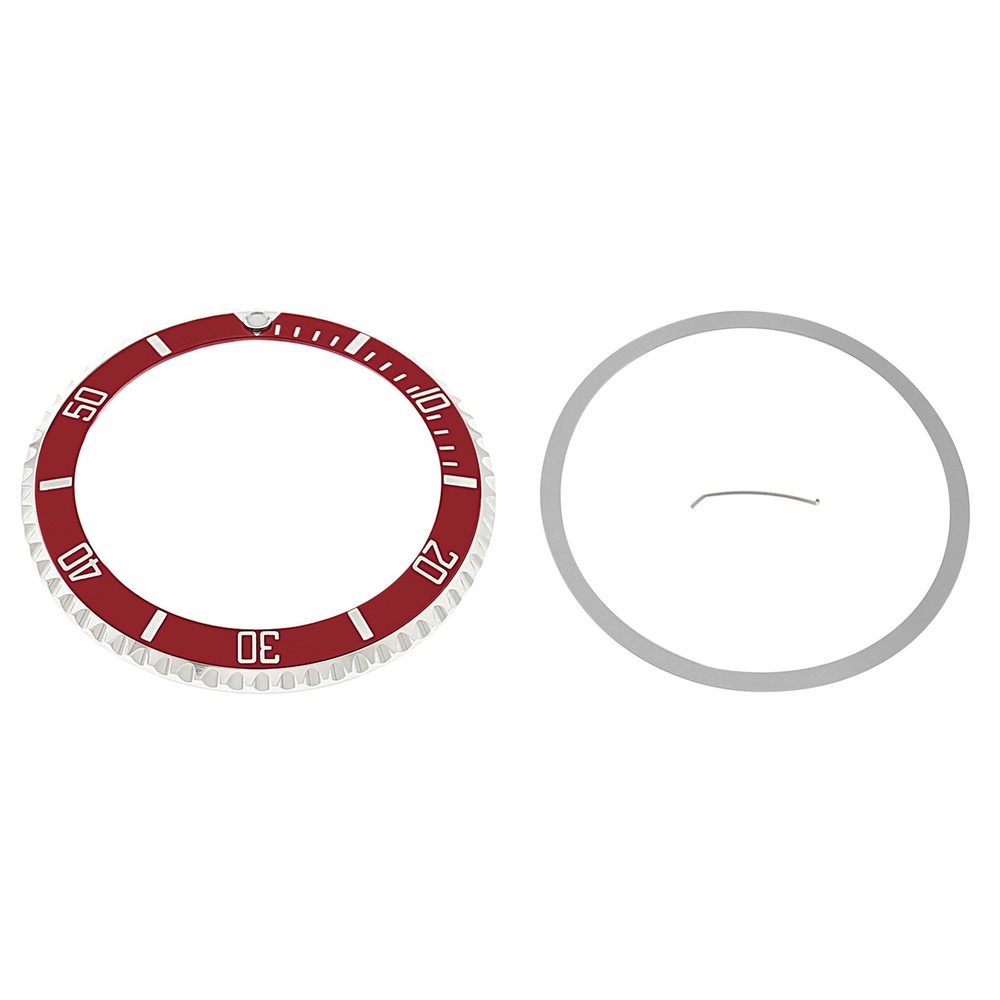 Bezel & Insert Rotating Assembly Kit For Rolex Submariner 16808, 16613 Red