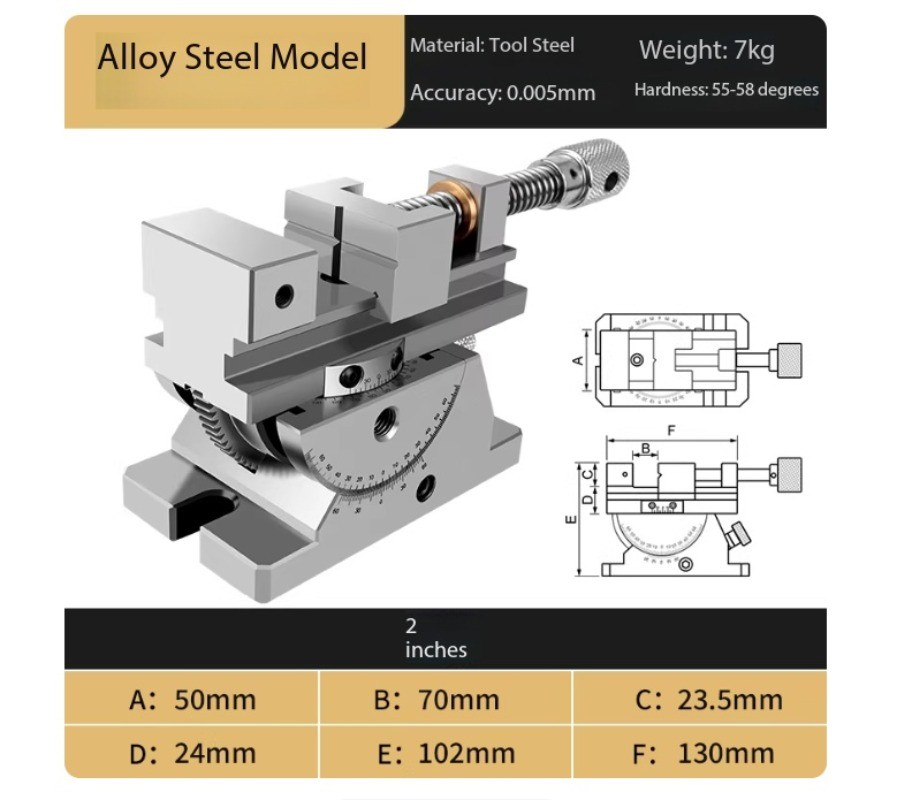 Precision Universal Vise with 360-Degree Rotation and Adjustable Angle