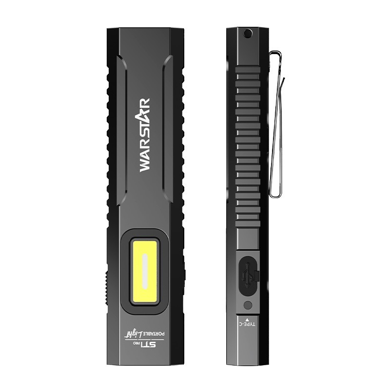 WarStar 1500 Lumen Rechargeable USB-C Flat EDC Flashlight Multi-Function Light