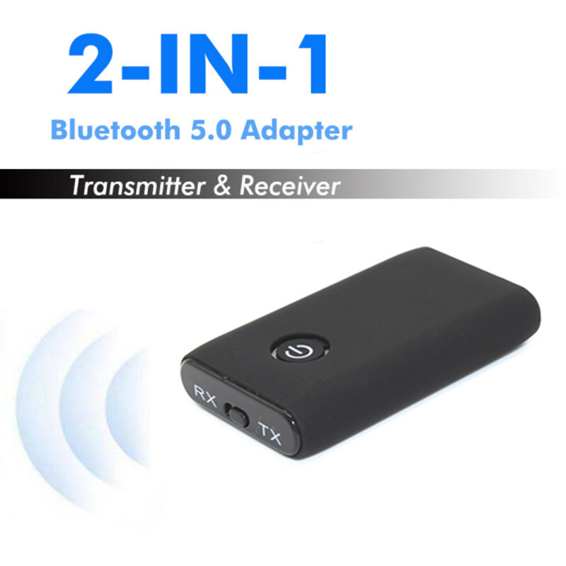 Bluetooth 5.0 Transmitter & Receiver 2IN1 Adapter Wireless Audio 3.5mm Jack Aux
