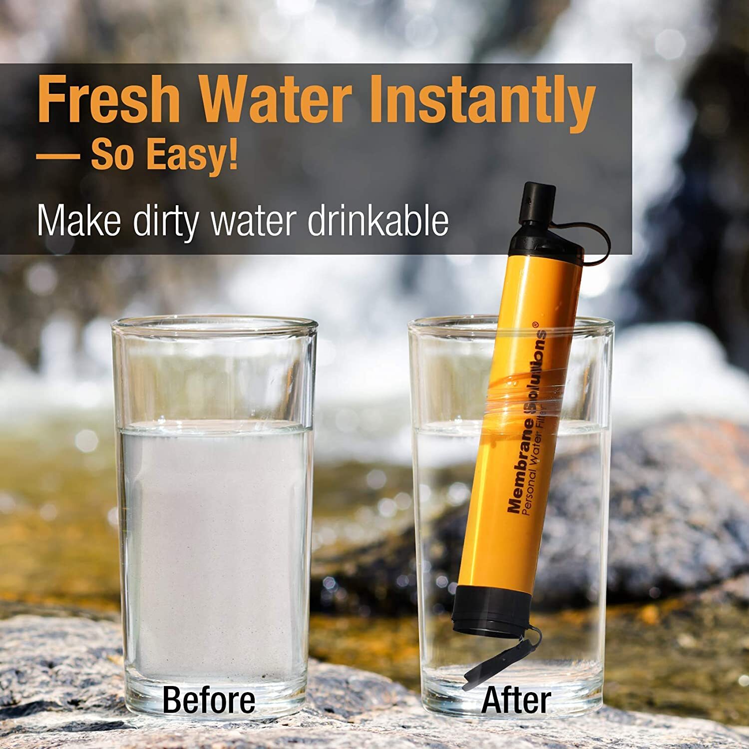 Portable Water Filter Straw Personal Water Filtration System F Emergency Outdoor