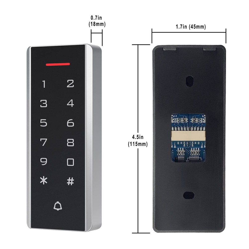 Door Access Control System Keypad ID Card Reader 1000 Users Support 5PCS Keyc