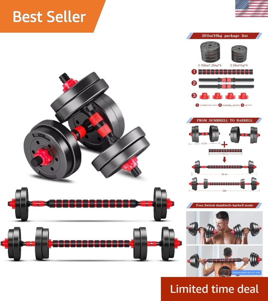 Versatile 3-in-1 Adjustable Dumbbell Set - Perfect for Home Workouts and Storage