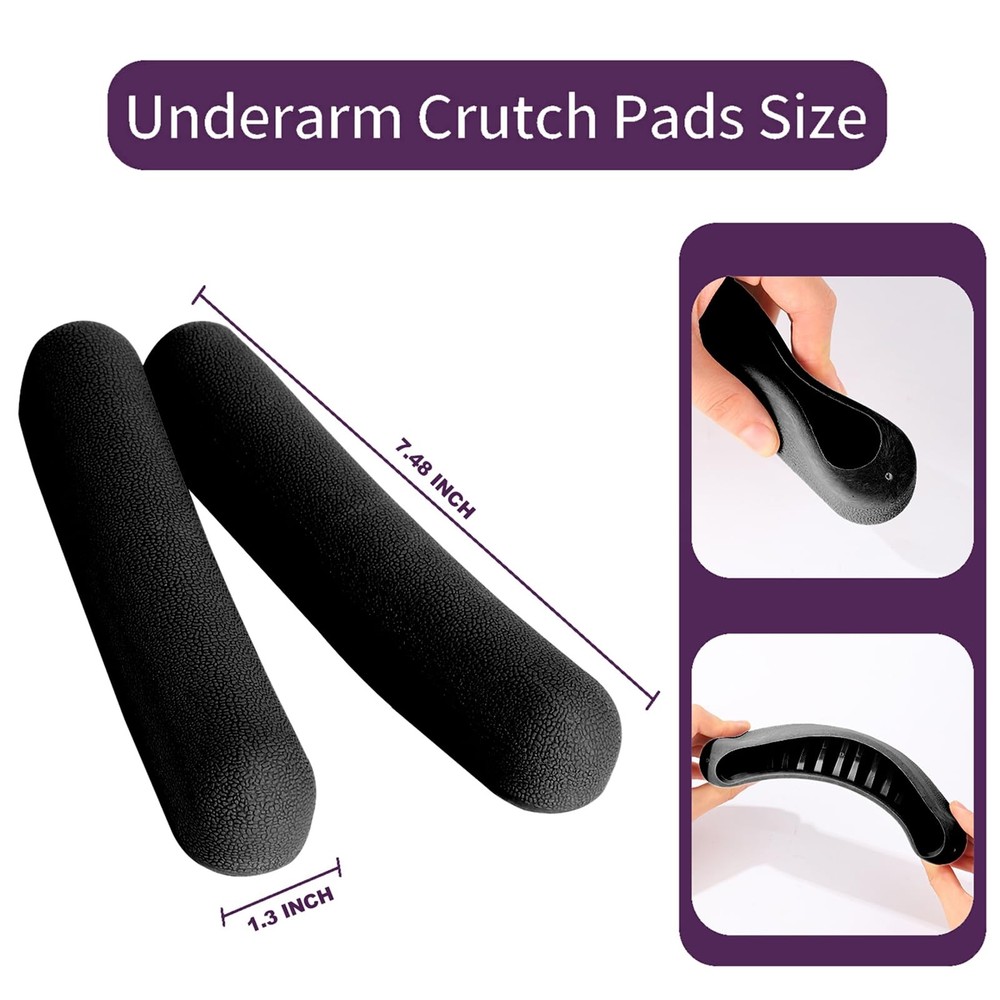 Replacement Crutch Pads, 2 Pack Padding, Underarm Sets-Padds