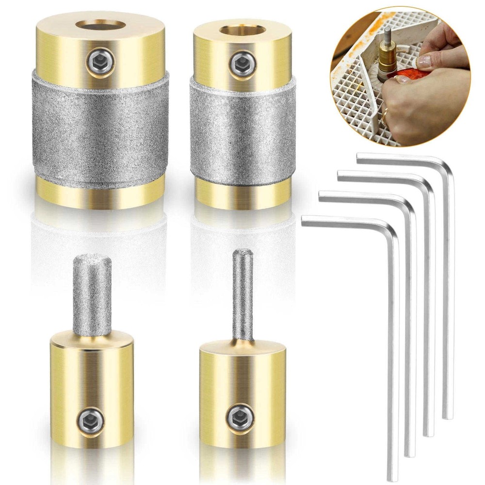 4PCS Diamond Grinder Bits for Stained Glass, Replacement Drilling Shaping Set