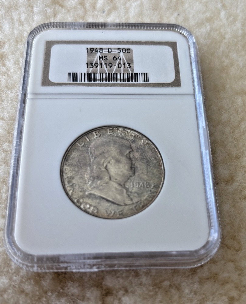 1948 D FRANKLIN HALF DOLLAR NGC MS-64 - UNCIRCULATED - 50C