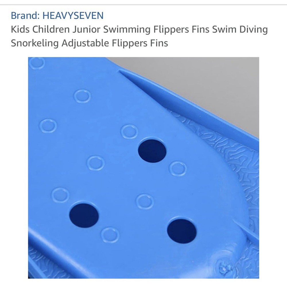 HEAVYSEVEN Kid’s Swim Flippers with Adjustable Strap