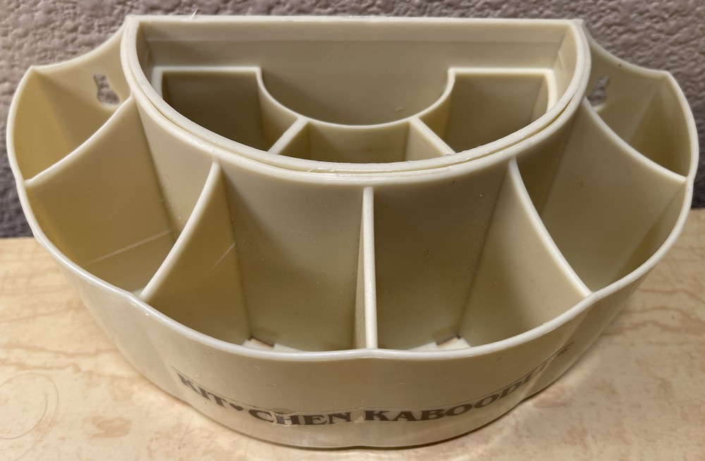 Vintage Kitchen Kaboodle Organizer Wall Mountable Half Circle Plastic Pockets