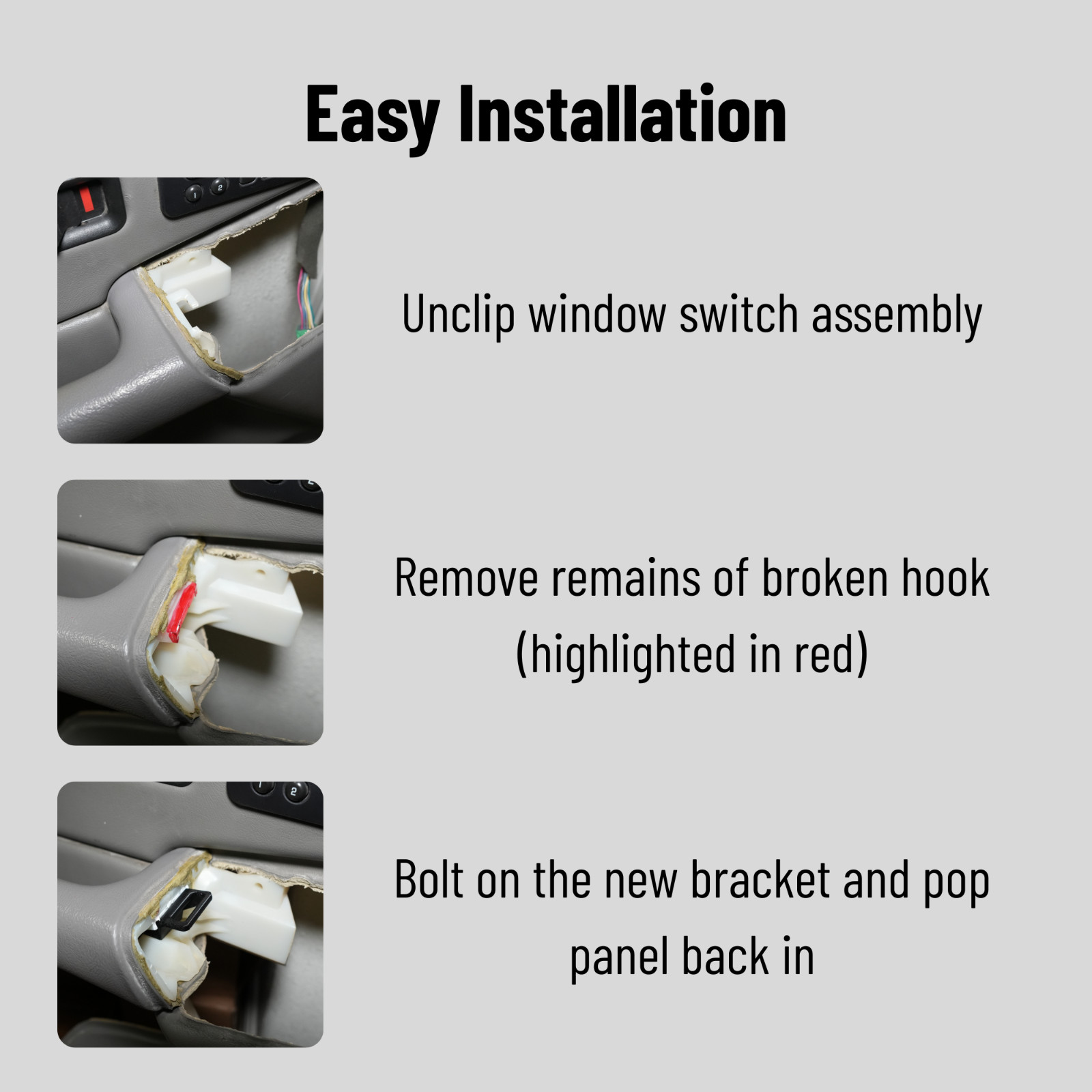 Bolt On Door Armrest Switch Repair Kit for 03-07 Silverado, Sierra, Tahoe, Yukon
