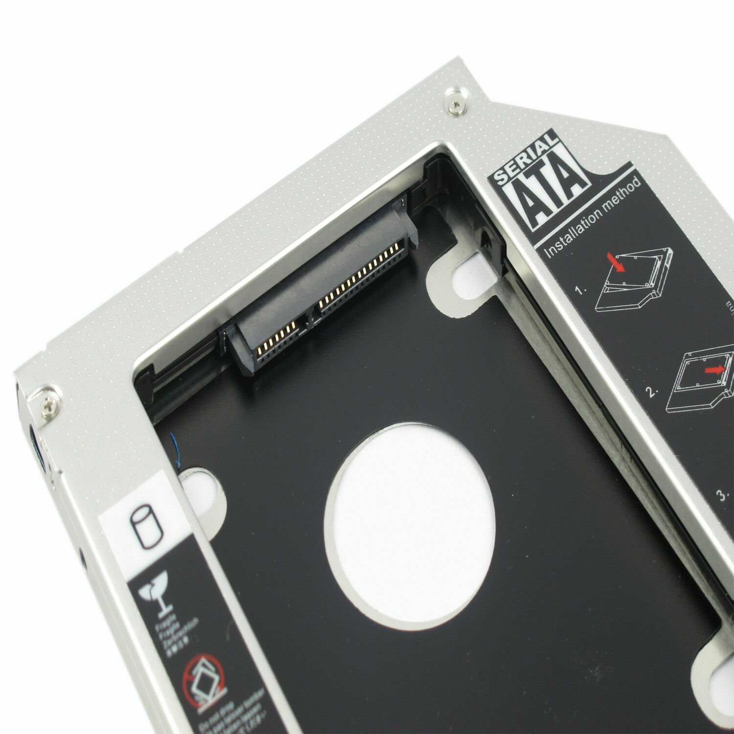 9.5mm Universal For SATA 2nd HDD SSD Hard Drive Caddy CD/DVD-ROM Optical Bay New