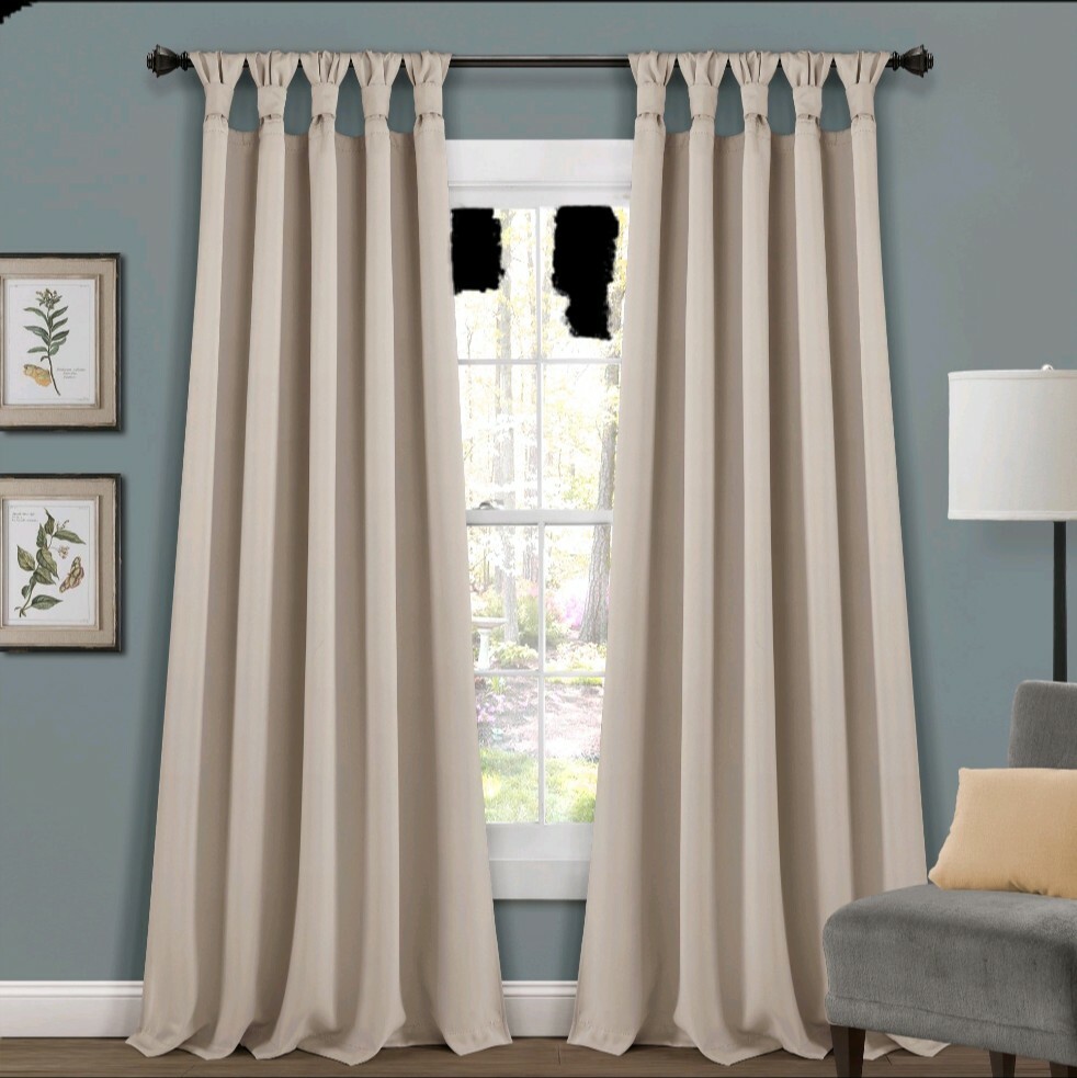 Lush Decor Insulated Knotted Tap Black-out 95"x52" Solid Wheat 100% Polyester...