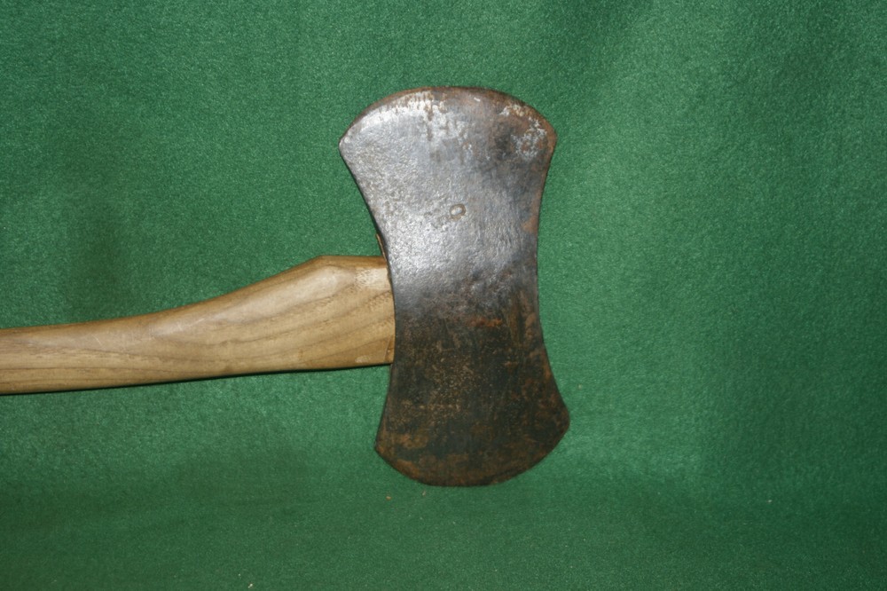 FINE USER Antique Double Bit Timber Framing Felling Axe Inv#HA47