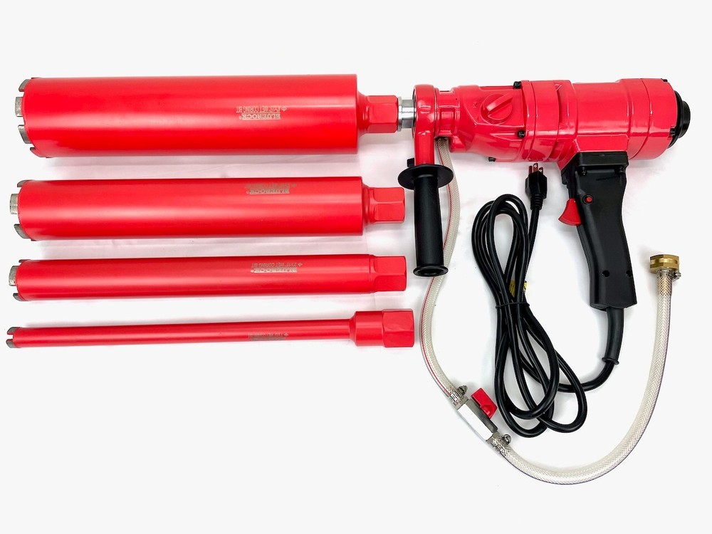 BLUEROCK Tools ® 4Z1WS CONCRETE CORING DRILL W/ STAND & 1"-4" CORE BIT SET