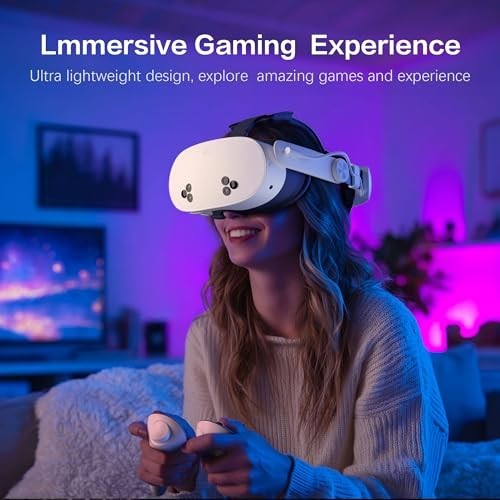 Adjustable VR Head Strap for Meta Quest 3/3S with Battery & Rear Cushion Dial -