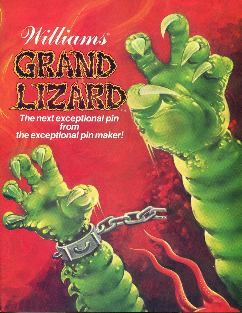 Grand Lizard Williams Pinball Flyer /Brochure/ Ad Mint