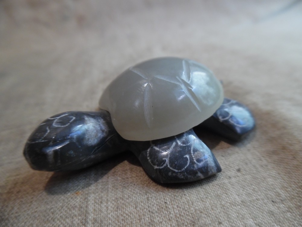 Cute Turtle Figurine Carved Stone