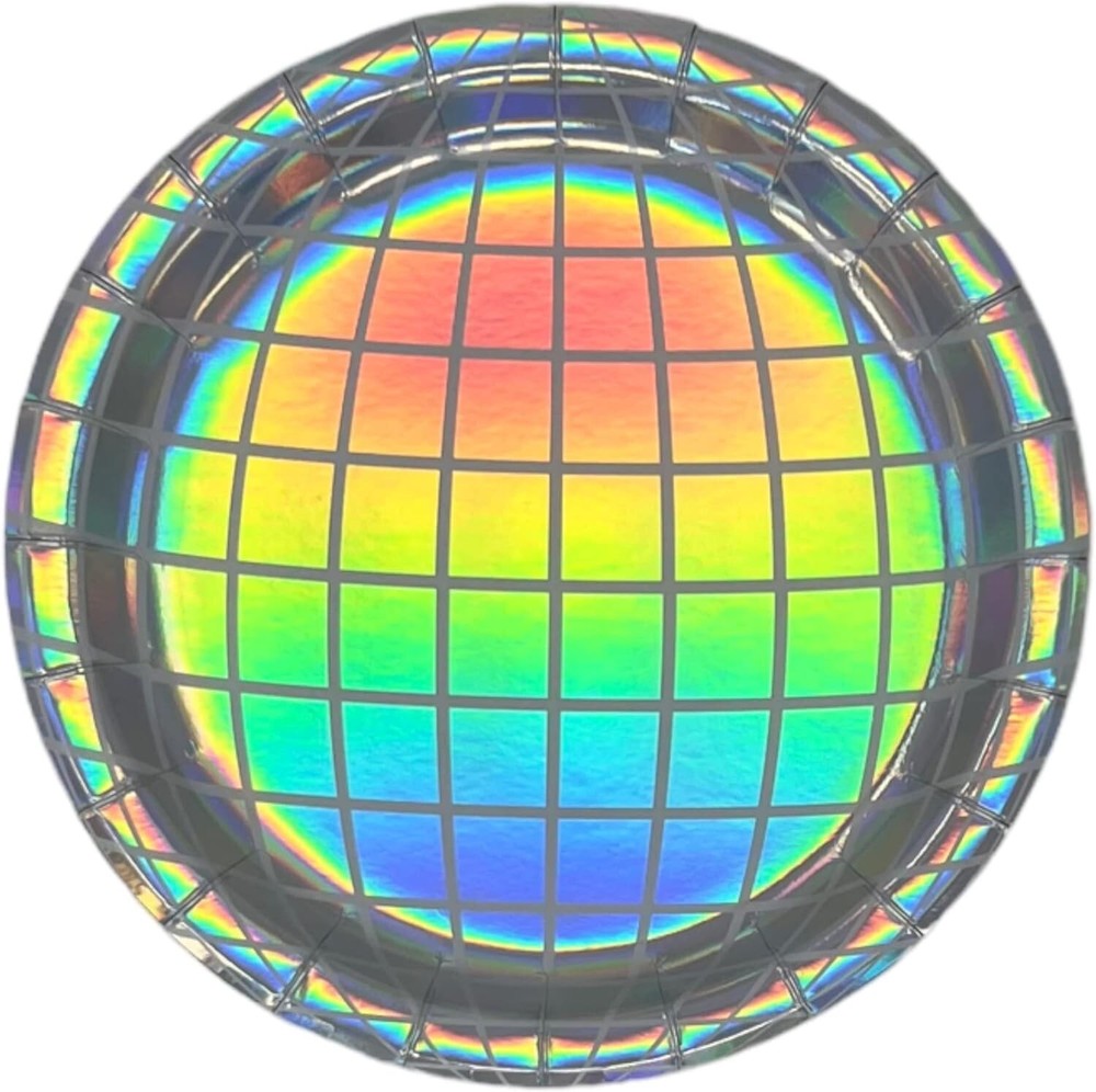 Bolaras Silver Disco Ball Paper Plates - 25 count - 9" diameter
