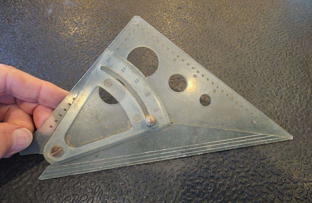 Vintage C-THRU Adjustable Triangle Drafting Square # AT8 ~ MADE IN USA 🇺🇸 -
