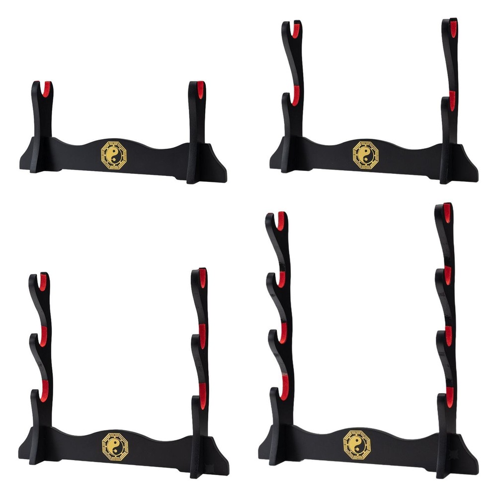Stand Black Wood Table Decoration Display Rack Support Sword Stand
