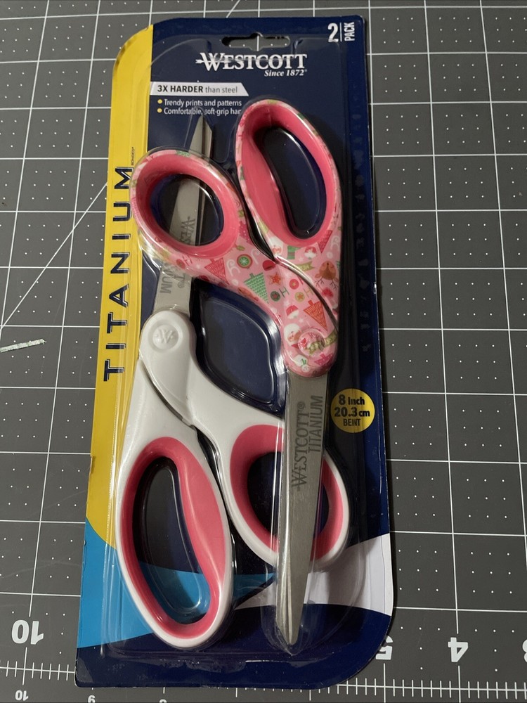 Westcott Limited Edition 8” 2-Pack Titanium Scissors, Christmas