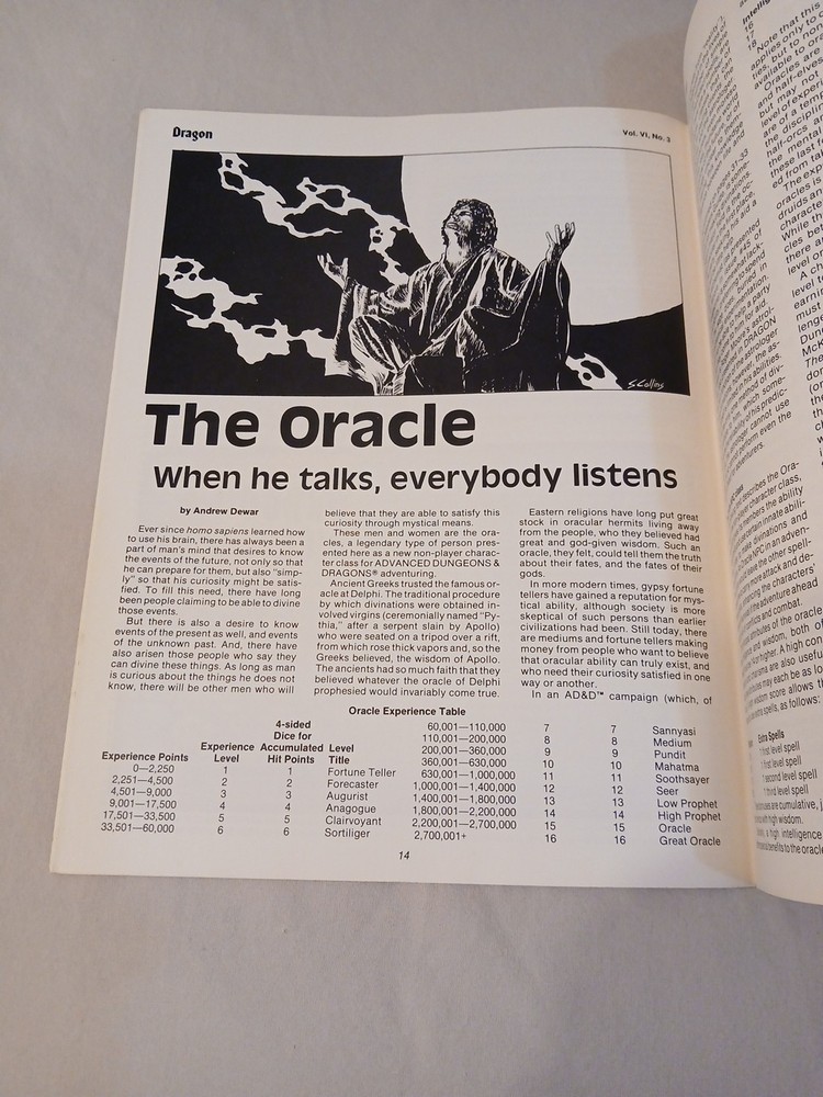 Vintage Dungeons And Dragons Dragon Magazine #53 Module Insert