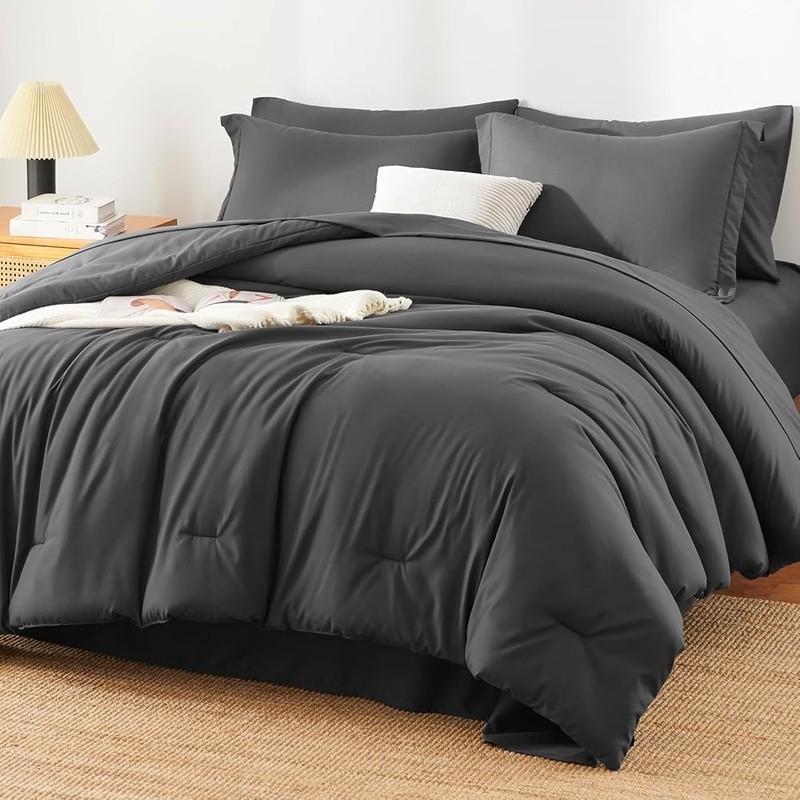 Comforter Set Bed in a Bag Microfiber Soft Breathable Oeko-Tex Certified Bedding
