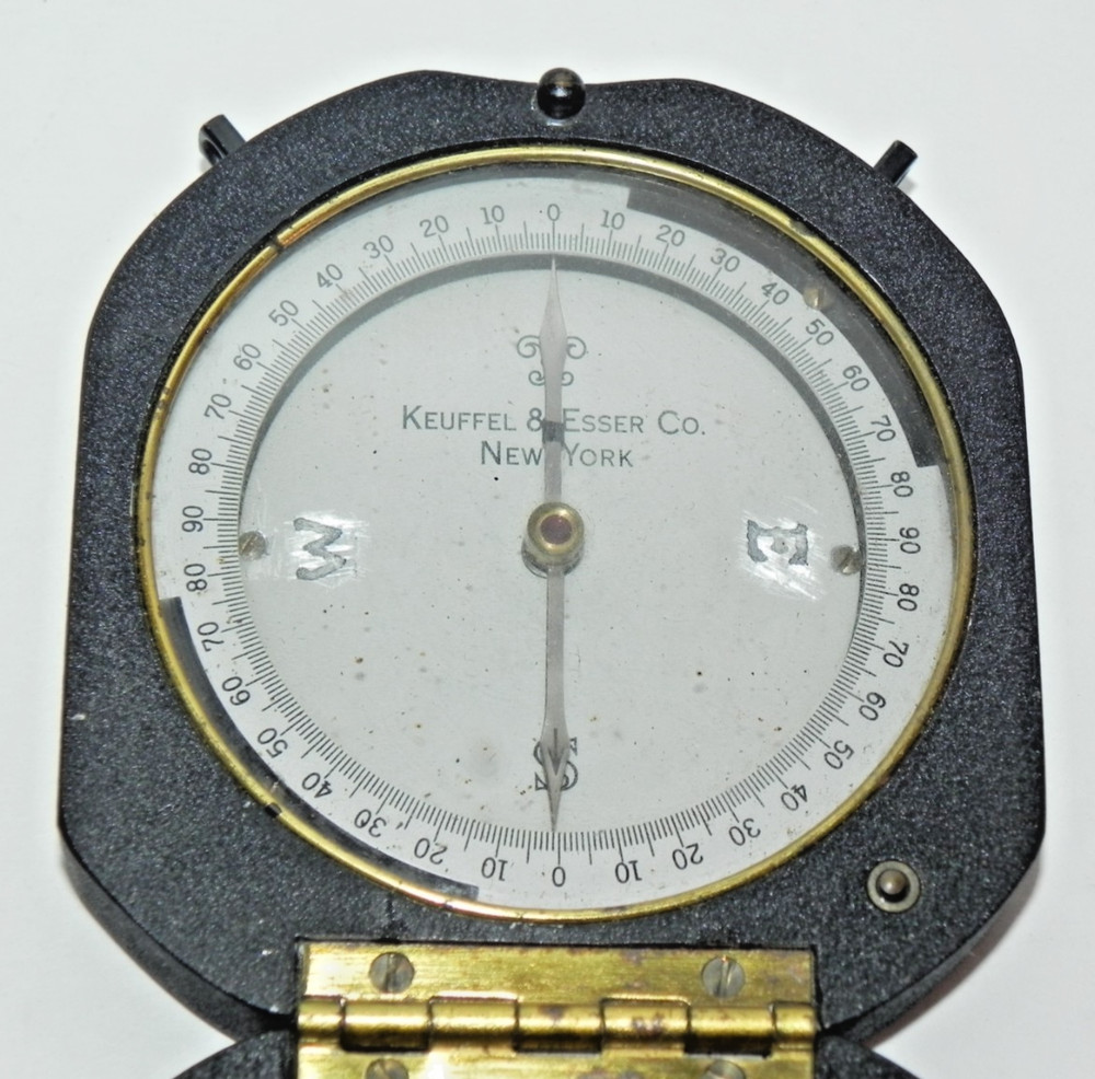 Vintage KEUFFEL & ESSER Forestry Compass -  Working, Solid Metal & Free Ship!