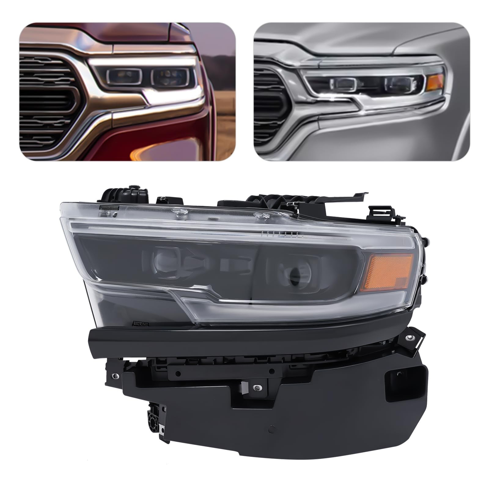 Front Headlight Assembly Only for 2019-2022Ram 1500 Laramie Longhorn Left Side