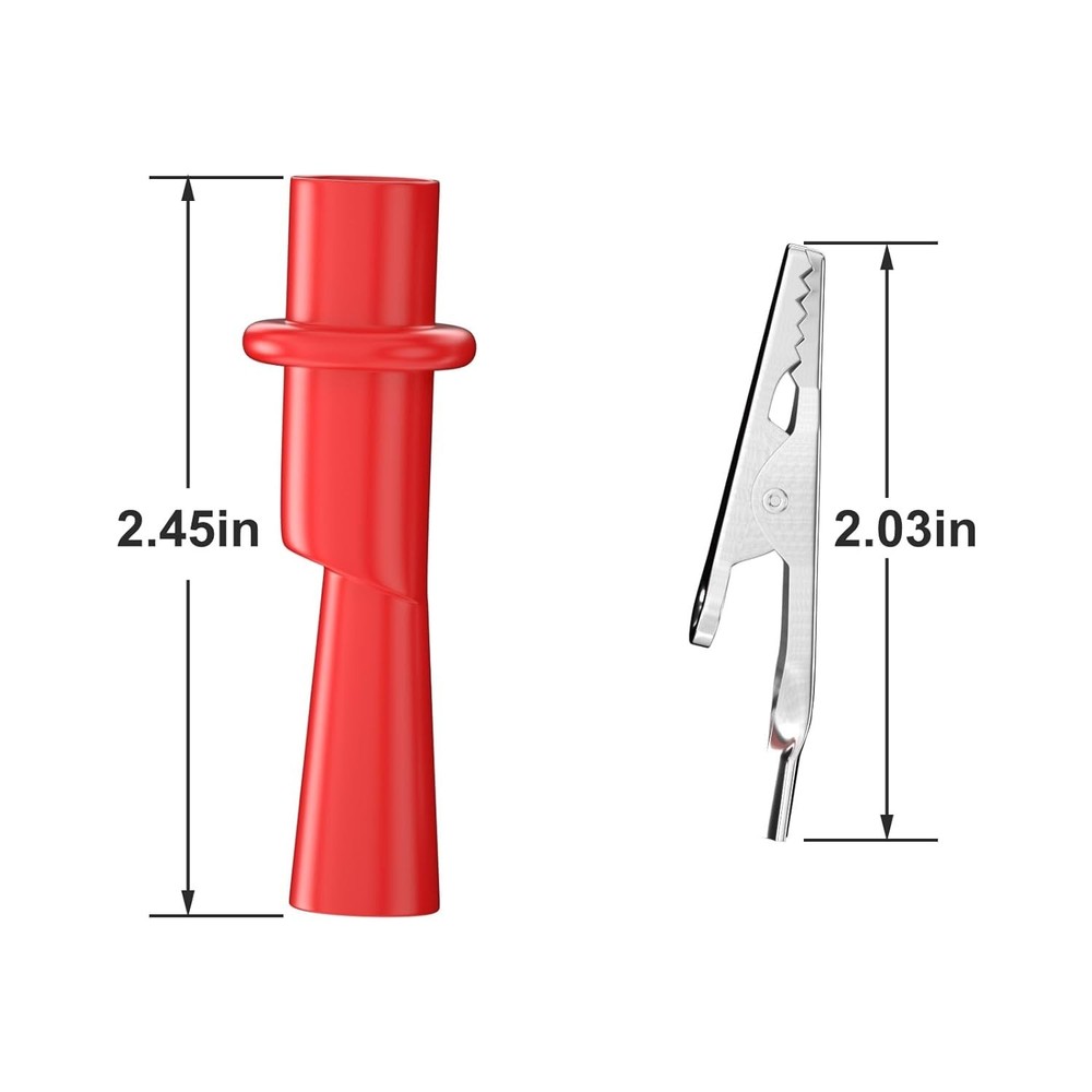 4-Pack Insulated Alligator Clips for Multimeter Testing - Push On, Crocodile ...