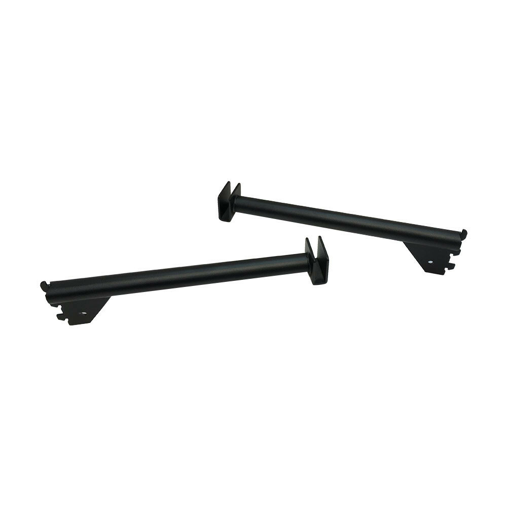 12" Shelf Support Hangrail Bracket Fixture Rack Display System Matte Black-2 PC