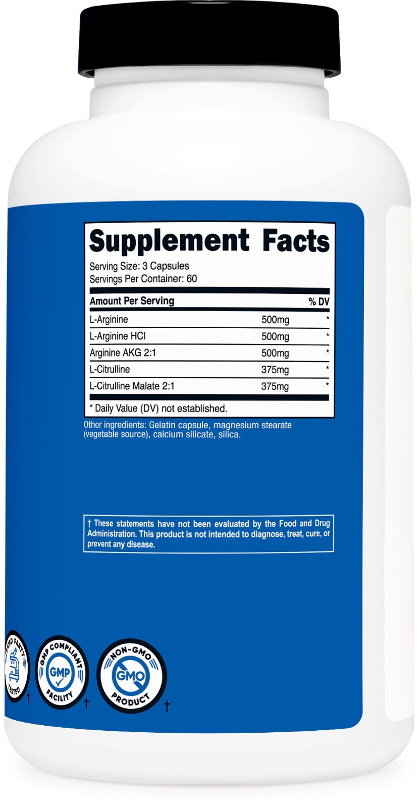 Nutricost Nitric Oxide Booster 750mg, 180 Capsules, 60 Servings