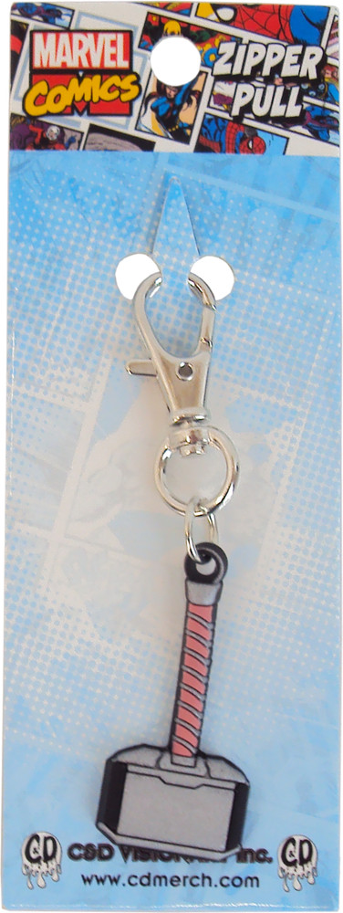 Zipper Pull - Thor's Hammer Marvel Superhero Comic Gift 1.5" Rubber #88519 New