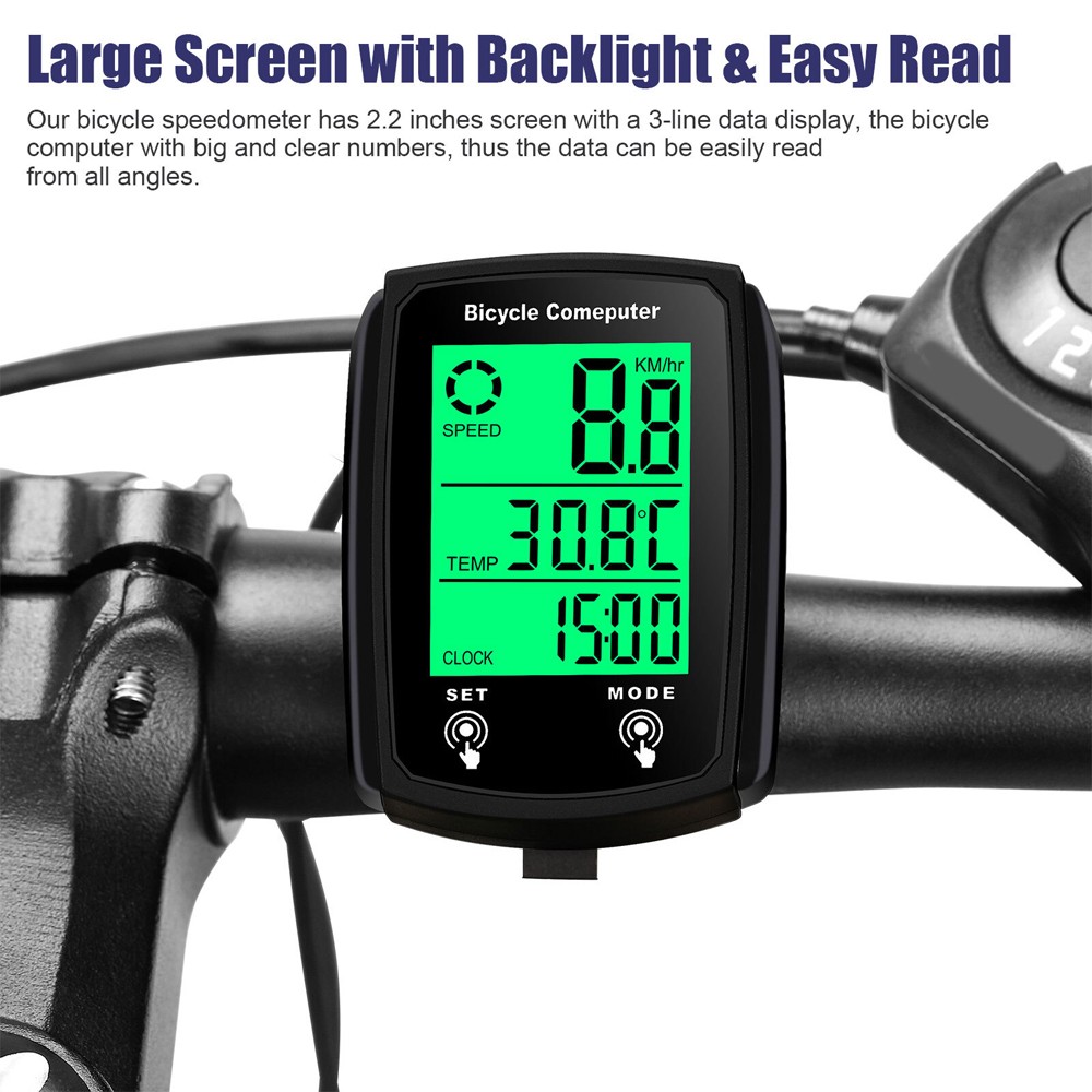 Bicycle Speedometer Cycle Digital Odometer Bike Computer Waterproof Touch Screen