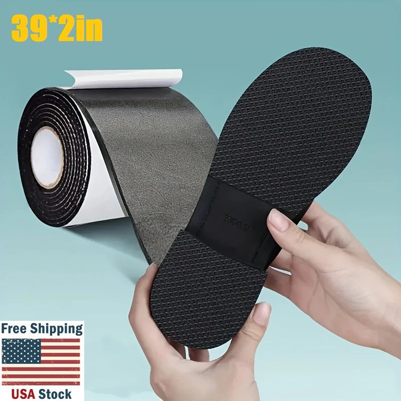 Self-Adhesive EVA Shoe Sole Repair Patch Black Rubber Anti-Slip Protector Pads
