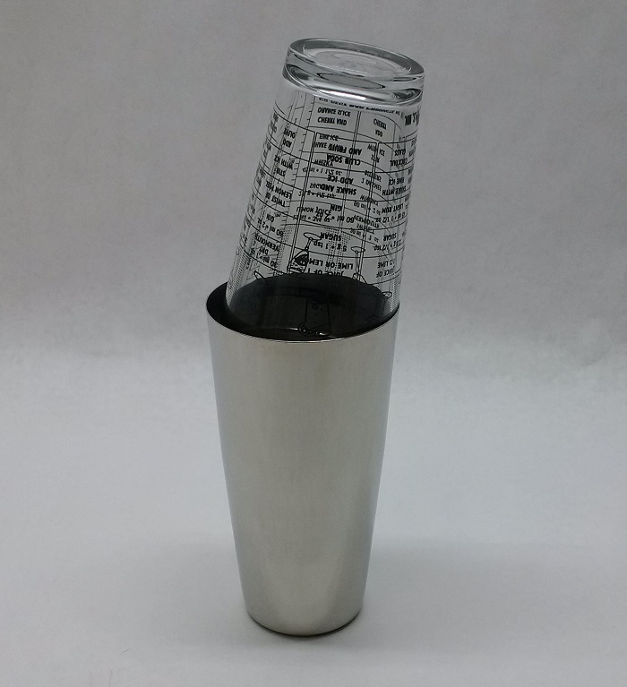 3 pc BOSTON COCKTAIL SHAKER KIT Mixing Glass, Strainer, Stainless Shaker Bar Kit