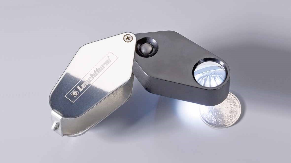 Pocket Magnifier Loupe w/ LED 10X For Coins Diamonds Stamp & Currency Lighthouse