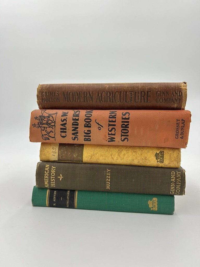 Vintage Book Lot of 5 Old Antiquarian Rare Decoration Hardcover Books