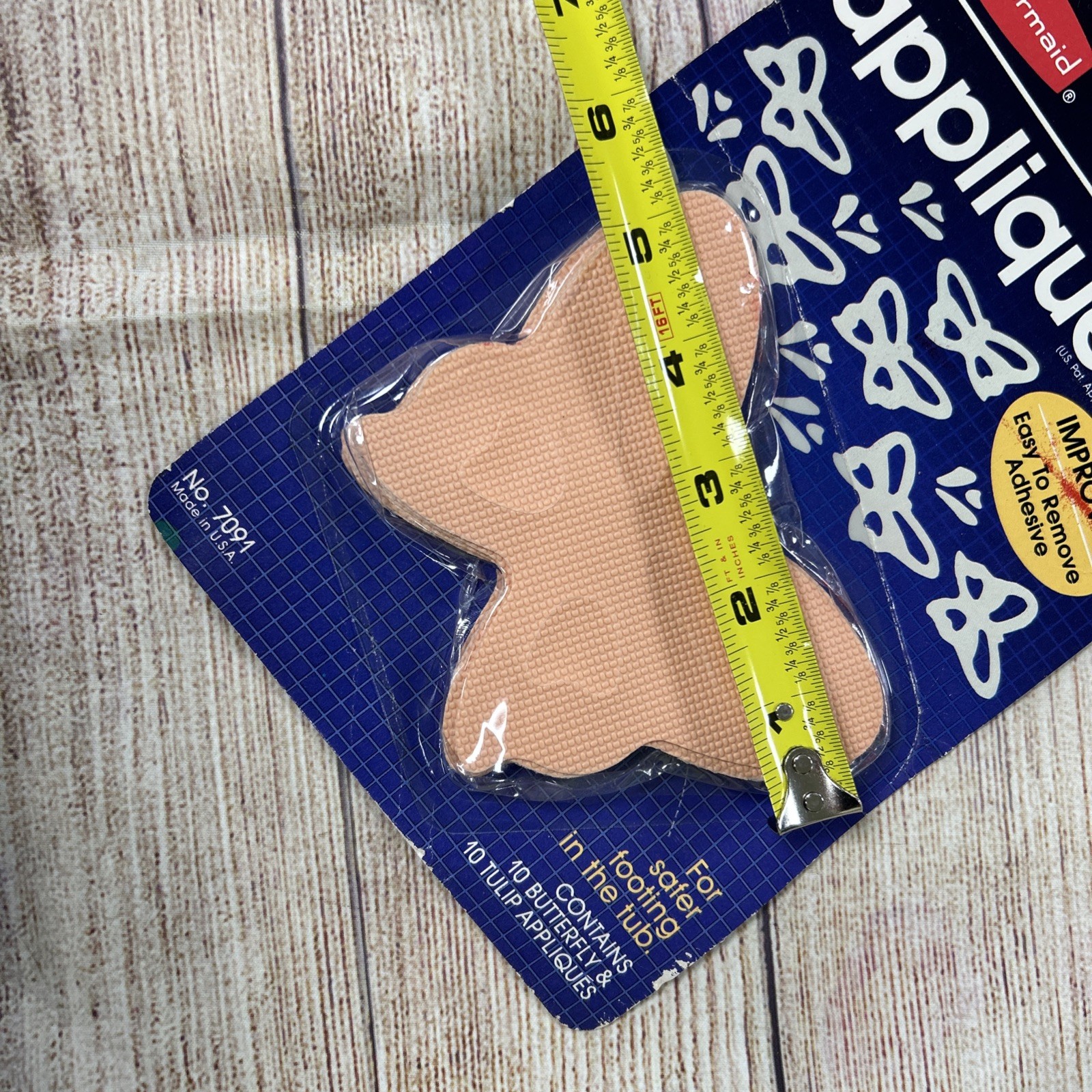 VINTAGE 1984 RUBBERMAID (PK. of 20) BATHTUB APPLIQUES Tulip & Butterfly Peach