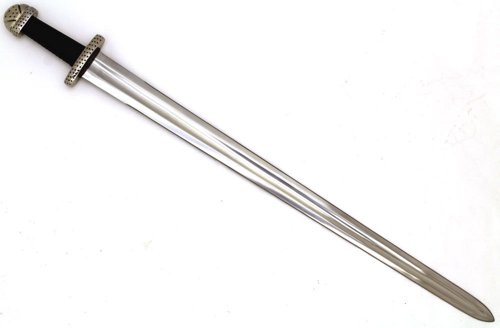 10 Century Full Tang High Carbon Trondheim Viking Sword w/ Fur Leather Sheath