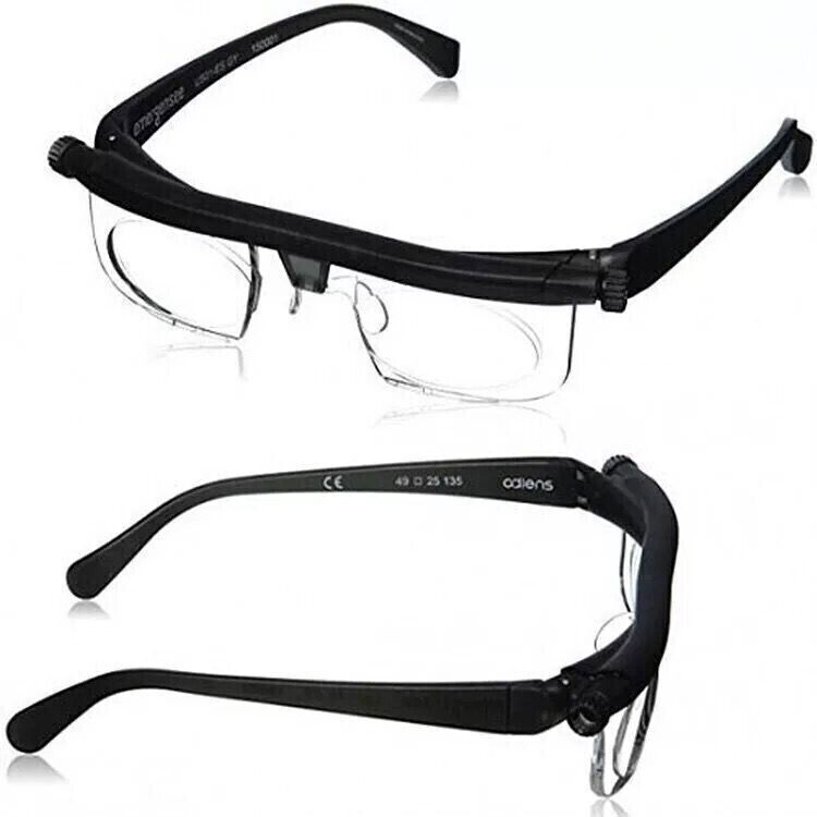 Dial Adjustable Glasses Variable Focus For Reading Distance Vision Eyeglasses