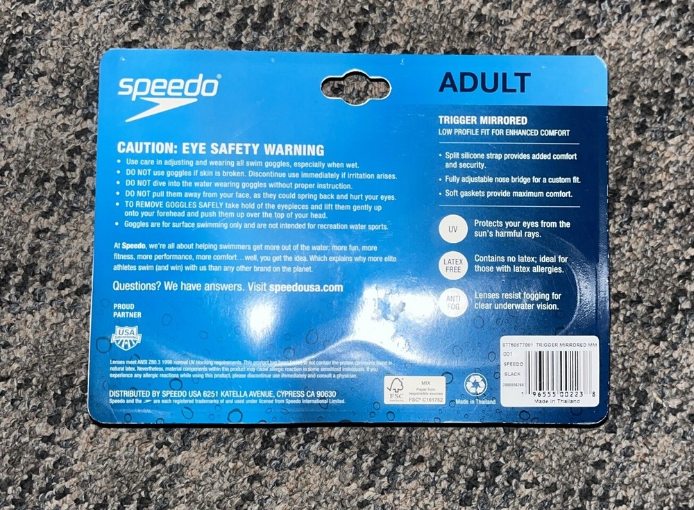 SPEEDO ADULT TRIGGER MIRRORED BLACK
