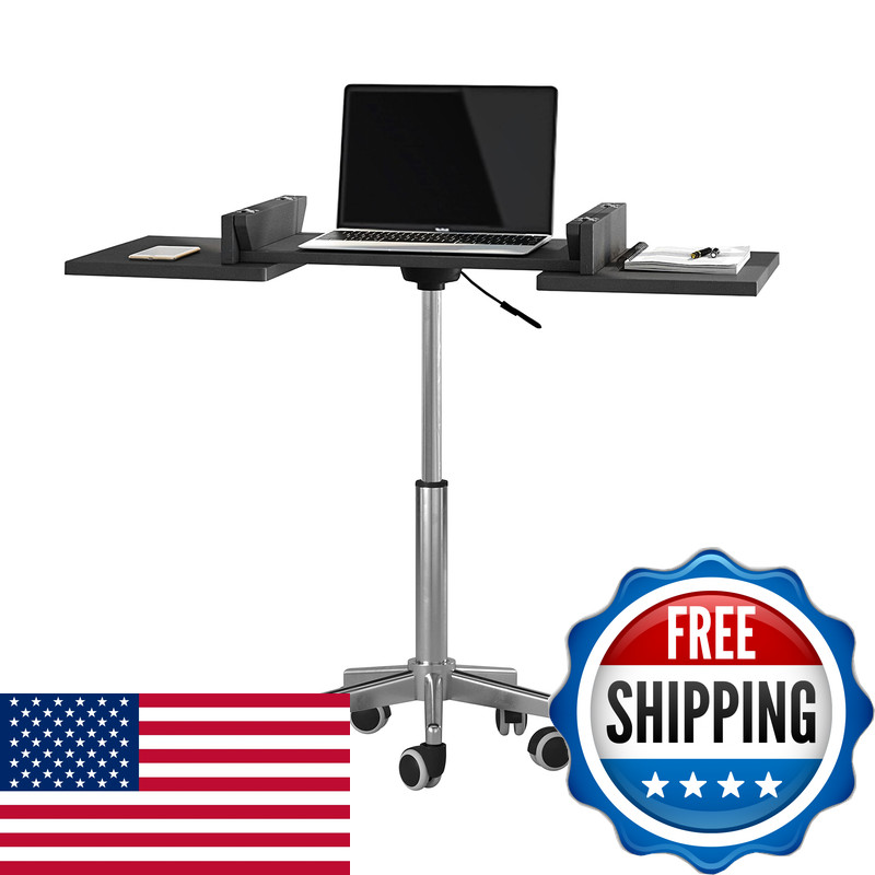 Techni Mobili Rolling Laptop Stand Extendable Panels Adjustable Height
