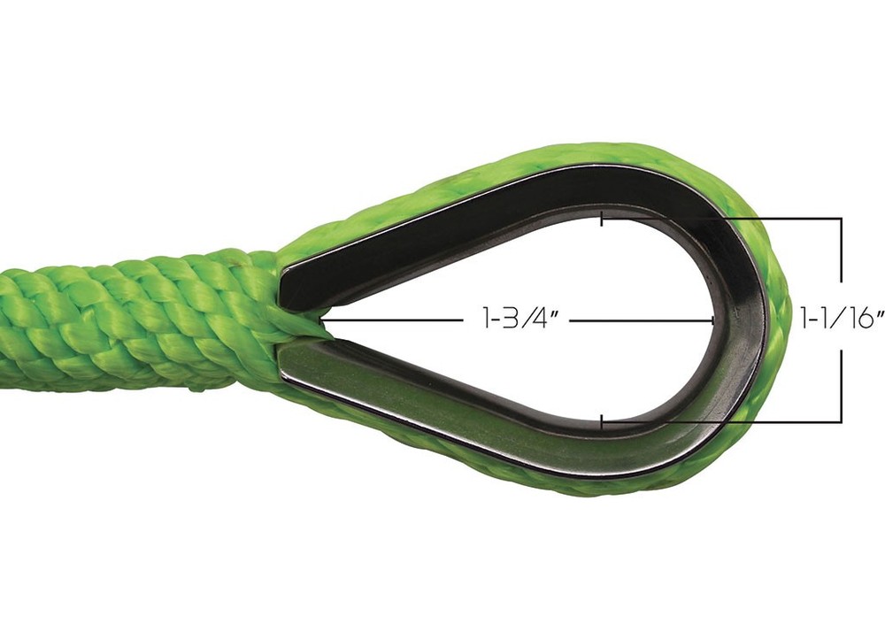 Extreme Max 3006.2675 BoatTector Solid Braid MFP Anchor Line/Thim 3/8x150' Green