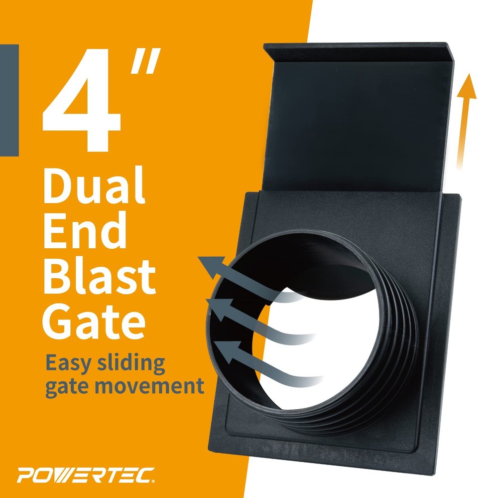 70287 4 Inch Blast Gate Dust Collection Quick Change Threaded/Non-Threaded En...