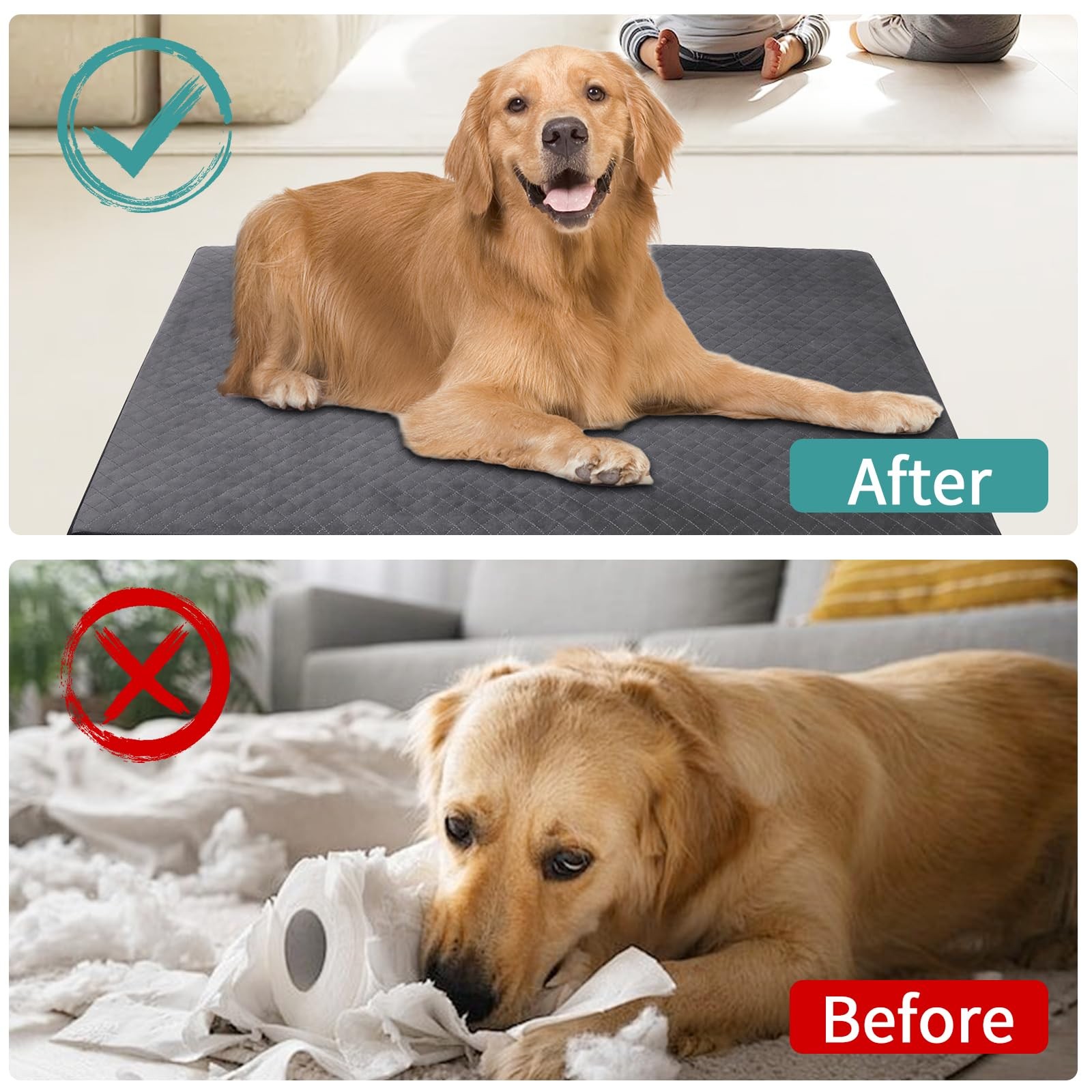 Indestructible Dog Beds, Chew Proof Dog Crate Pad for Aggressive Chewer, Wash...