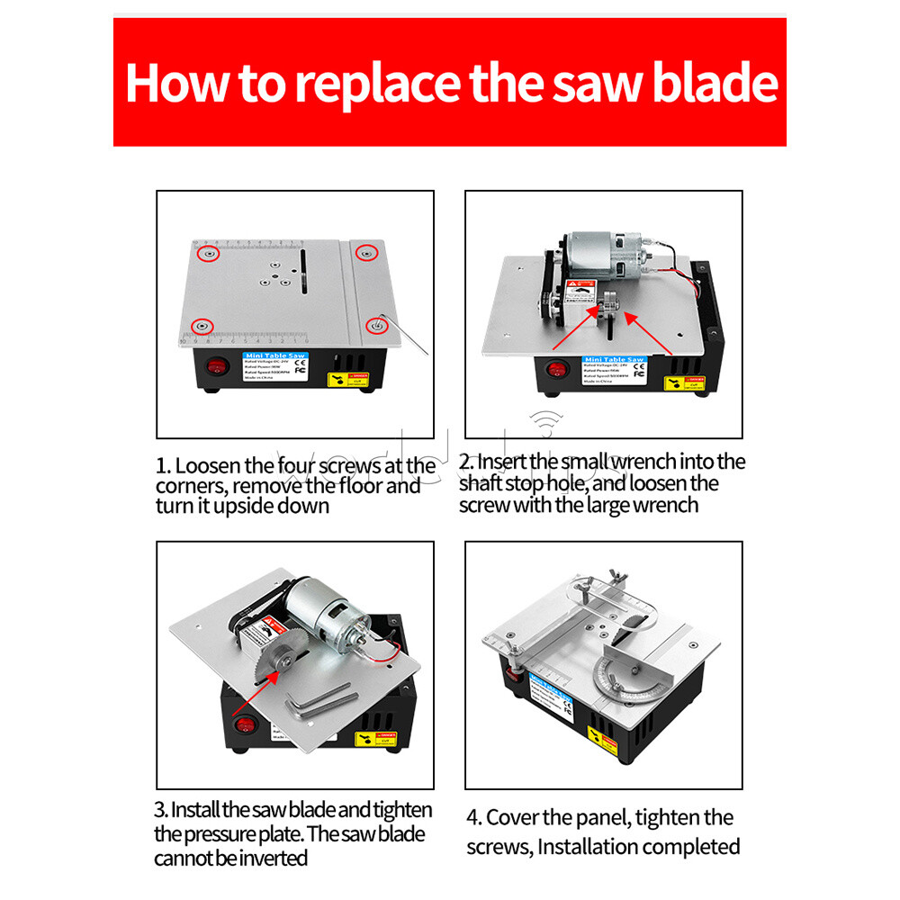 DC24V Woodworking Table Saw Electric Multi-Function Precision Cutting Machine