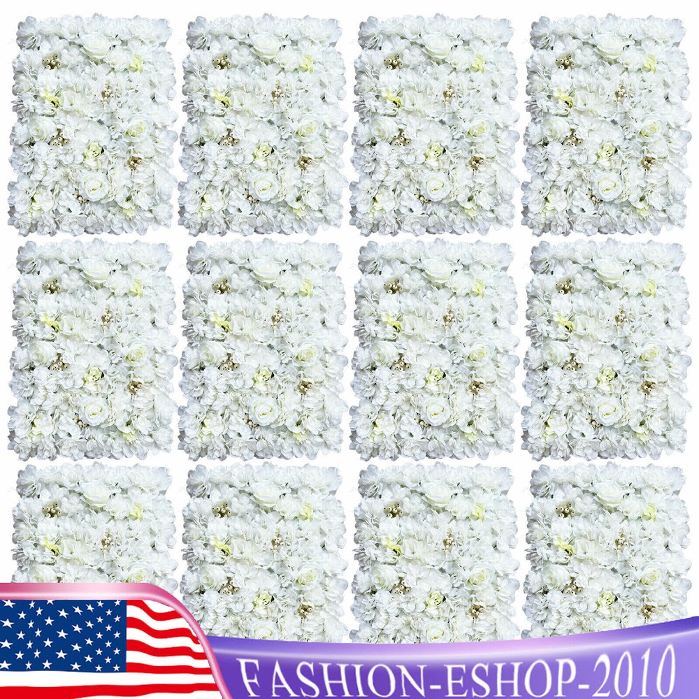 12* Artificial Flower Wall Panel Wedding Backdrop Event Party Flower Wall Panel