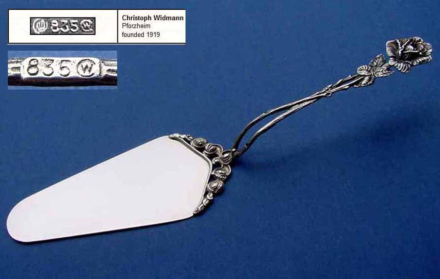 Cake Server, Widmann, Rose Decor/ Hildesheimer Rose, 835 Silver B962