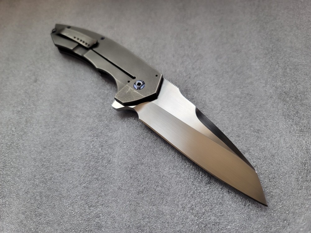 Peter Carey Custom Knives 2014 Framelock Cure Prototype, Tom Mayo MOP Pattern