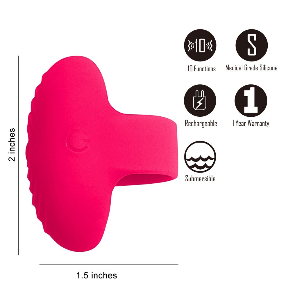 Ruby Ultimately Pleasurable Rechargeable Silicone Vibrating Ring, New